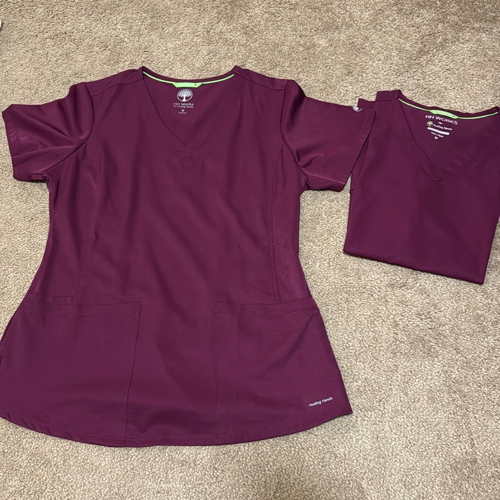 Medium Wine Healing Hands Scrub Pants